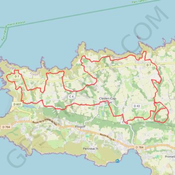 Itinéraire VTT12baseouestcornouaille2021osm, distance, dénivelé, altitude, carte, profil, trace GPS