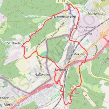 Itinéraire Circuit Rosselle amélioré, distance, dénivelé, altitude, carte, profil, trace GPS