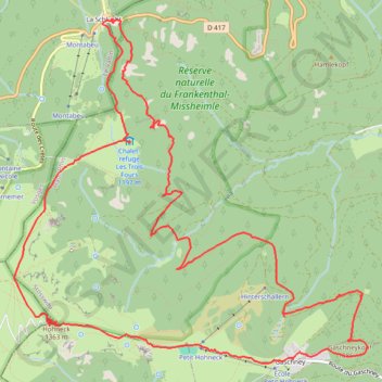 Itinéraire Le Gaschneykopf, la Schlucht, le Hohneck, distance, dénivelé, altitude, carte, profil, trace GPS