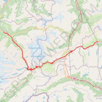 Itinéraire Meriringen-sedrun, distance, dénivelé, altitude, carte, profil, trace GPS