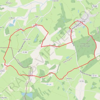 Itinéraire Coursage 13.4km, distance, dénivelé, altitude, carte, profil, trace GPS