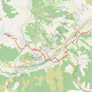 Itinéraire Mirabeau - La Jasse, distance, dénivelé, altitude, carte, profil, trace GPS