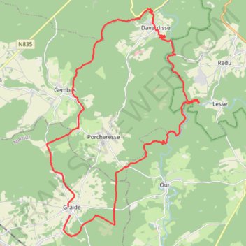Itinéraire Boucle VTT Graide - Daverdisse, distance, dénivelé, altitude, carte, profil, trace GPS