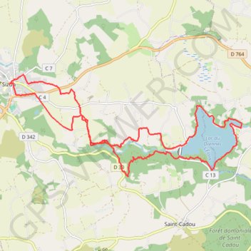 Itinéraire De Sizun au Lac du Drennec, distance, dénivelé, altitude, carte, profil, trace GPS