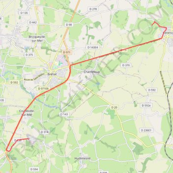 Itinéraire Liaison Parc Assistances - ES 2 Cérences - Muneville, distance, dénivelé, altitude, carte, profil, trace GPS
