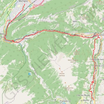 Itinéraire vfsv09-da-martigny-orsieres, distance, dénivelé, altitude, carte, profil, trace GPS