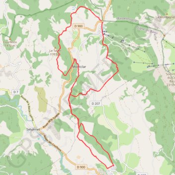 Itinéraire Tour du Château de Montclar, distance, dénivelé, altitude, carte, profil, trace GPS
