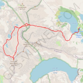 Itinéraire Turon du Néouvielle, distance, dénivelé, altitude, carte, profil, trace GPS