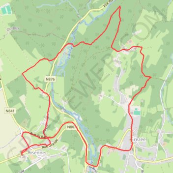 Itinéraire Fisenne - Province du Luxembourg - Belgique, distance, dénivelé, altitude, carte, profil, trace GPS