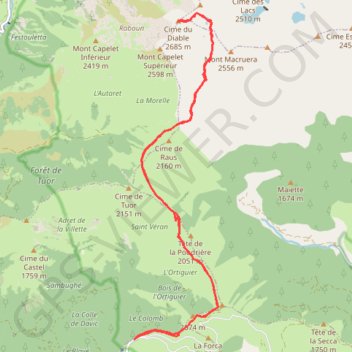 Itinéraire Cime du diable depuis l'Authion, distance, dénivelé, altitude, carte, profil, trace GPS