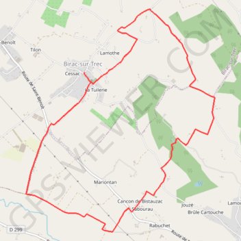 Itinéraire Birac-sur-Trec, des coteaux à la plaine de Garonne - Pays Val de Garonne - Gascogne, distance, dénivelé, altitude, carte, profil, trace GPS