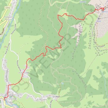 Itinéraire Descente Margeriaz, distance, dénivelé, altitude, carte, profil, trace GPS