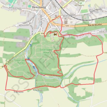 Itinéraire BEAURAING*- Découverte du patrimoine naturel et architectural, distance, dénivelé, altitude, carte, profil, trace GPS