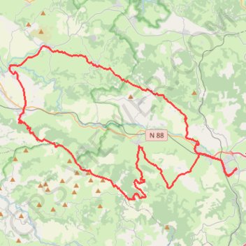 Itinéraire Le circuit aux villages pittoresques - Sévérac-le-Château, distance, dénivelé, altitude, carte, profil, trace GPS