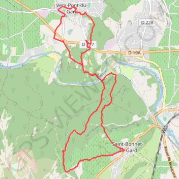 Itinéraire Le Pont du Gard, distance, dénivelé, altitude, carte, profil, trace GPS