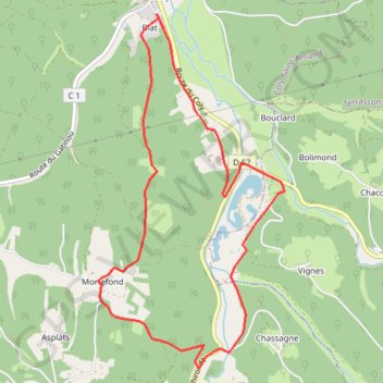 Itinéraire Coly Asplat, distance, dénivelé, altitude, carte, profil, trace GPS