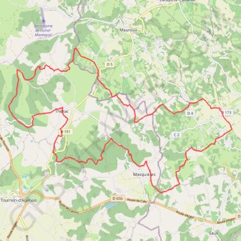 Itinéraire Autour de Thézac, distance, dénivelé, altitude, carte, profil, trace GPS