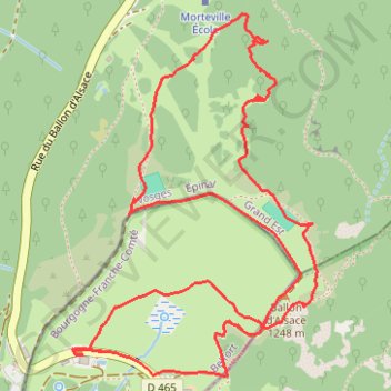 Itinéraire Ballon d'Alsace, distance, dénivelé, altitude, carte, profil, trace GPS