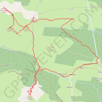 Itinéraire Randonnée Mustayou , Souturou , Biscacou et Saraillé, distance, dénivelé, altitude, carte, profil, trace GPS
