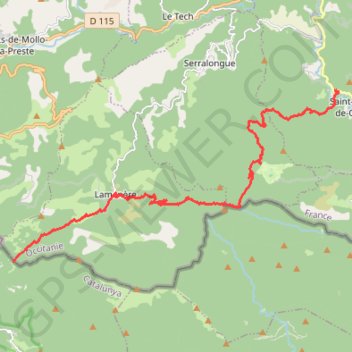 Itinéraire De Saint-Laurent-de-Cerdans au col de Malrens, distance, dénivelé, altitude, carte, profil, trace GPS