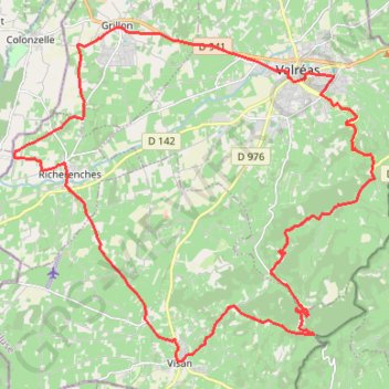 Itinéraire Tour de l'Enclave - Valréas, distance, dénivelé, altitude, carte, profil, trace GPS