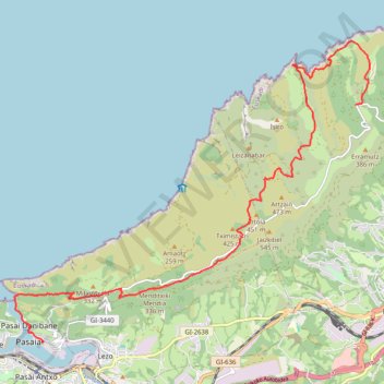 Itinéraire Pasajes Jaizkibel Guadalupe, distance, dénivelé, altitude, carte, profil, trace GPS