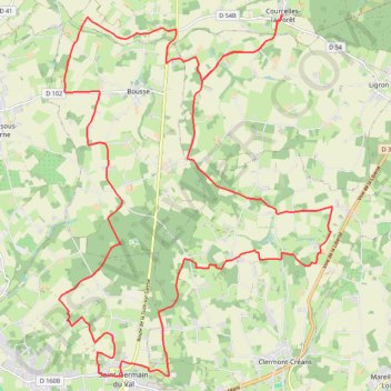 Itinéraire Petite sortie vers Saint-Germain-du-Val - Courcelles-la-Forêt, distance, dénivelé, altitude, carte, profil, trace GPS