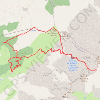 Itinéraire Col des Verts, distance, dénivelé, altitude, carte, profil, trace GPS