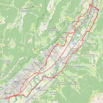 Itinéraire 2024-03-10_Gresivaudan-18211405, distance, dénivelé, altitude, carte, profil, trace GPS