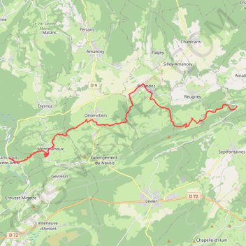 Itinéraire GRP Loue-Lison - Etape 3, distance, dénivelé, altitude, carte, profil, trace GPS