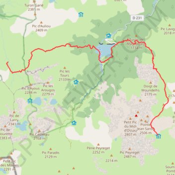 Itinéraire Aspe les ânes - Etape 2, distance, dénivelé, altitude, carte, profil, trace GPS