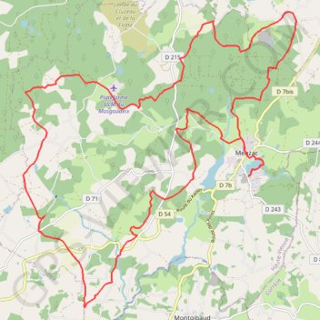Itinéraire CAUX CHAVAGNAC LA VERINE MEUZAC VTT, distance, dénivelé, altitude, carte, profil, trace GPS