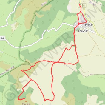 Itinéraire Le Puy de Gourdon - Chaynat, distance, dénivelé, altitude, carte, profil, trace GPS
