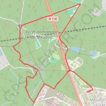 Itinéraire Parcours de footing Meudon, distance, dénivelé, altitude, carte, profil, trace GPS