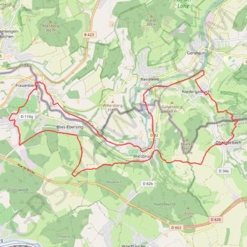 Itinéraire Le site archéologique franco-allemand de Bliesbruck-Reinheim, distance, dénivelé, altitude, carte, profil, trace GPS