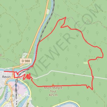 Itinéraire Circuit du Mont Malgré Tout, distance, dénivelé, altitude, carte, profil, trace GPS