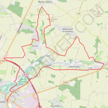Itinéraire Le parcours du coeur - Abbeville, distance, dénivelé, altitude, carte, profil, trace GPS