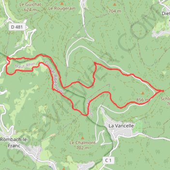 Itinéraire Val d'Argent - Le château du Franckenbourg, distance, dénivelé, altitude, carte, profil, trace GPS