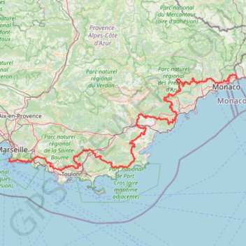 Itinéraire Balcon de la Méditerranée, distance, dénivelé, altitude, carte, profil, trace GPS