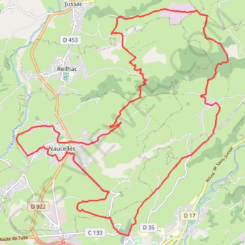 Itinéraire Naucelles en passant par Jussac, distance, dénivelé, altitude, carte, profil, trace GPS
