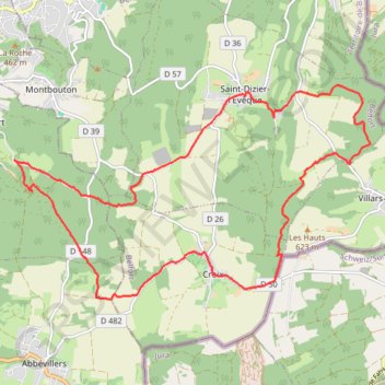 Itinéraire Les Pas du Diable et la Pierre des Fous, distance, dénivelé, altitude, carte, profil, trace GPS