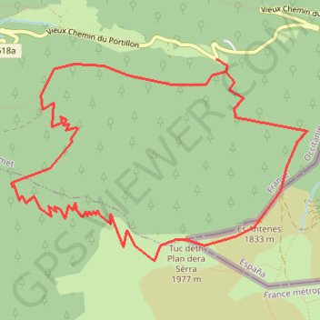 Itinéraire Tuc du Plan de la Serre par la forêt de St-Mamet, distance, dénivelé, altitude, carte, profil, trace GPS