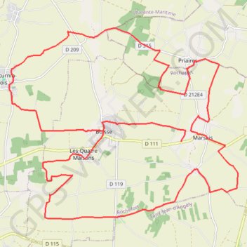 Itinéraire 3) Circuit des cours d'eau du Mignon, distance, dénivelé, altitude, carte, profil, trace GPS