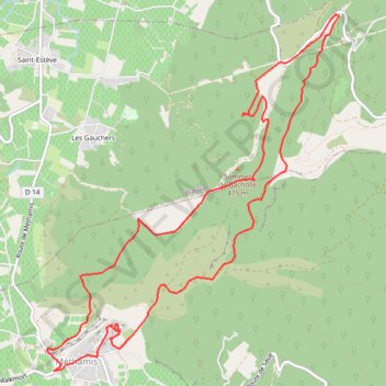 Itinéraire De Méthamis au four à chaux par la Gorge de la Nesque, distance, dénivelé, altitude, carte, profil, trace GPS