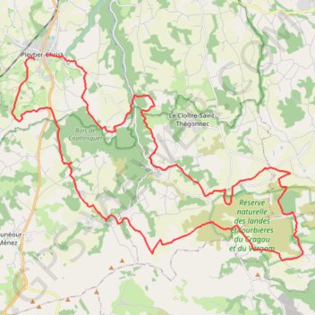 Itinéraire Rando Tro menez à Pleyber Christ, distance, dénivelé, altitude, carte, profil, trace GPS