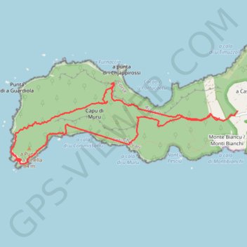 Itinéraire Capu di muru, distance, dénivelé, altitude, carte, profil, trace GPS