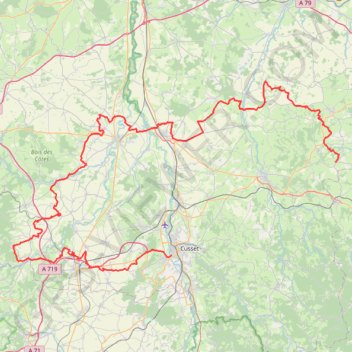 Itinéraire RB 23 pistes oubliees bourbonnais, distance, dénivelé, altitude, carte, profil, trace GPS