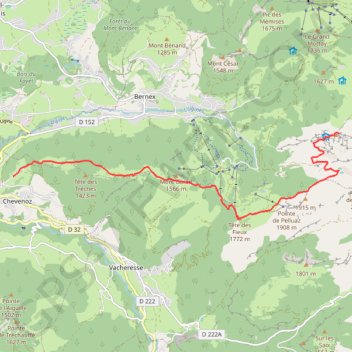 Itinéraire GR5 Chevenoz à la dent d'Oche, distance, dénivelé, altitude, carte, profil, trace GPS