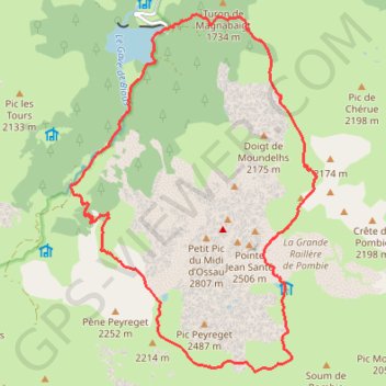 Itinéraire Tour du Pic du Midi d'Ossau, distance, dénivelé, altitude, carte, profil, trace GPS