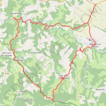 Itinéraire St Pierre-Combret-Col de Scié-St Sever, distance, dénivelé, altitude, carte, profil, trace GPS